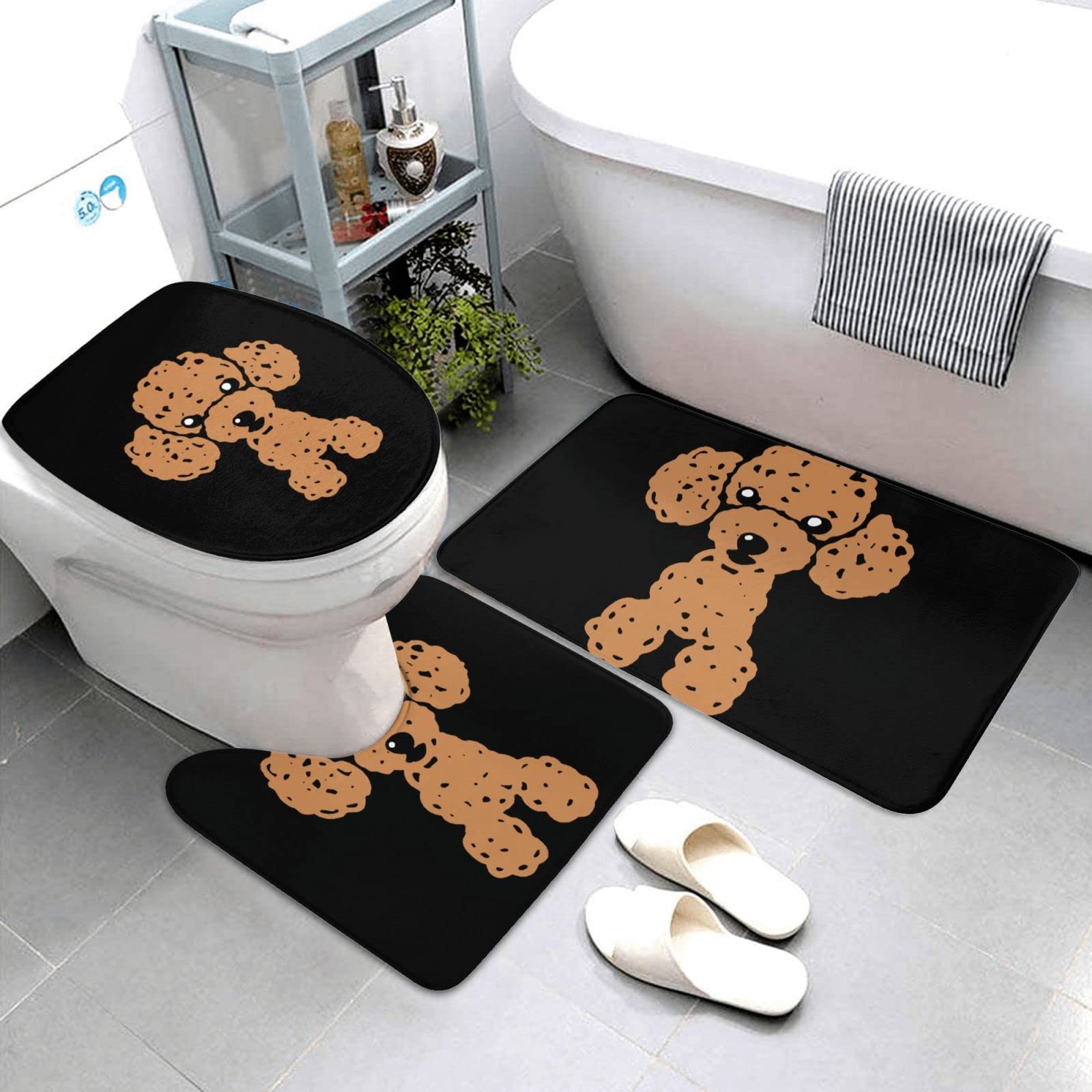 Fornasettia顔装飾トイレマットスリーピースバスマットドアマ? Fornasettia顔装飾トイレマットスリーピースバスマットドアマ?